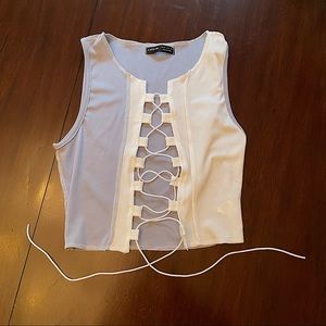 Shein Lace Up Front Tank Top